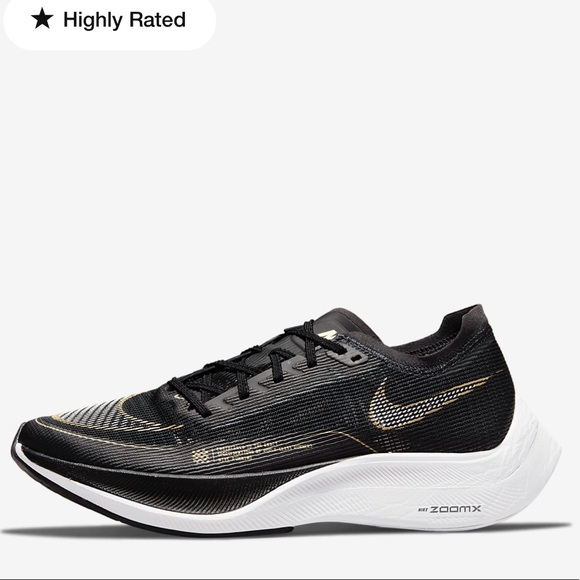 NIKE🔴Zoomx VAPORFLY Next% 2  Run women size 8 white/black/metallic gold $250 - Picture 3 of 14